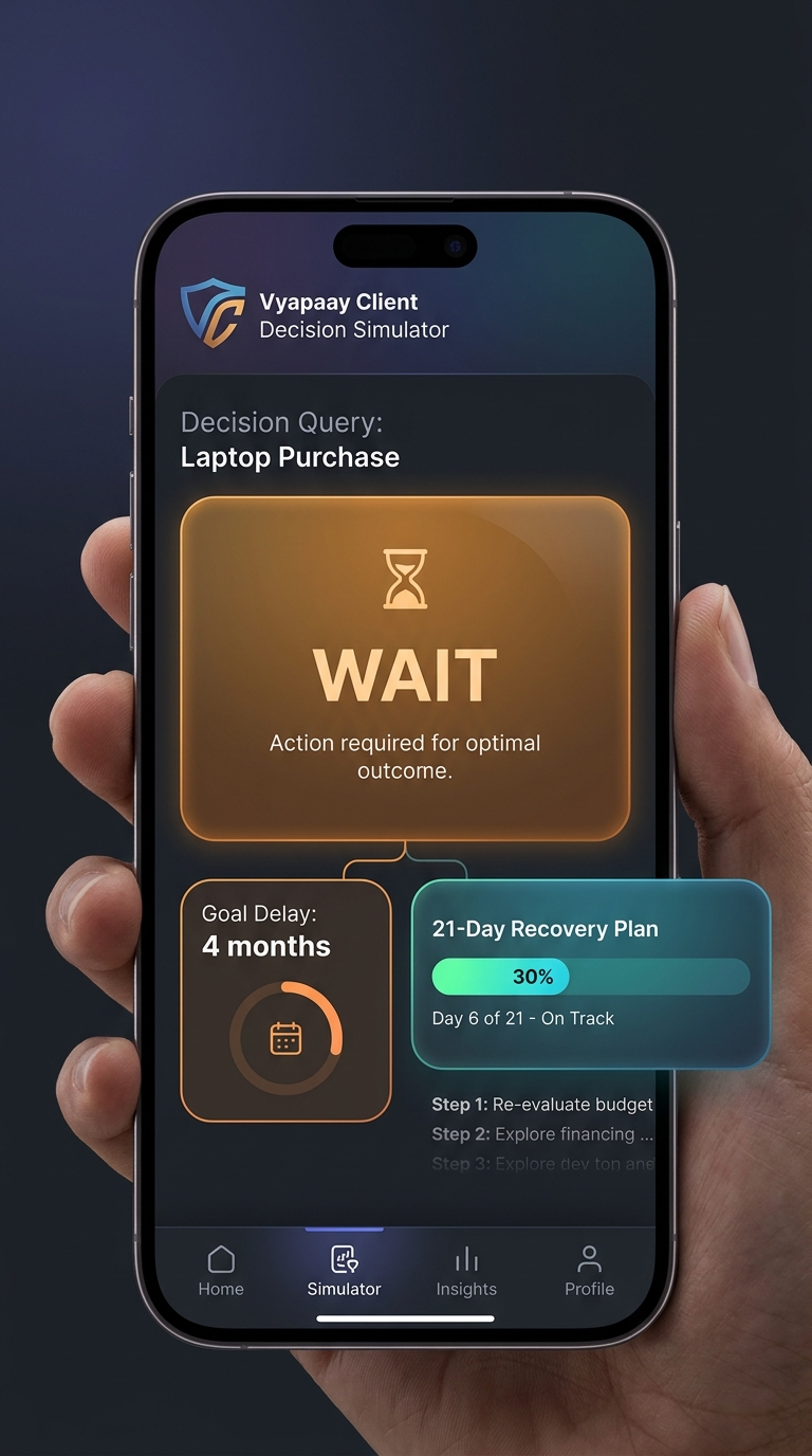 Vyapaay client simulator mobile interface